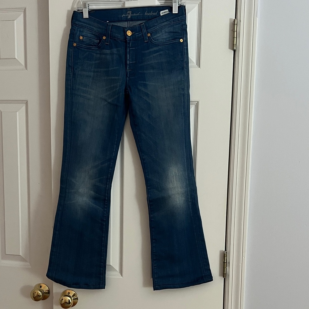 7 For All Mankind Dark Blue Flare Jeans